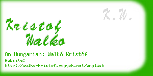 kristof walko business card