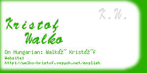 kristof walko business card